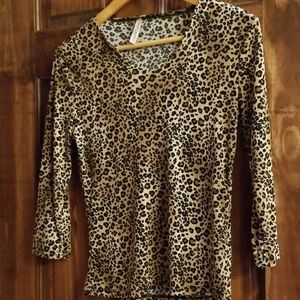 🔥🔥stretchy vneck Leopard print top